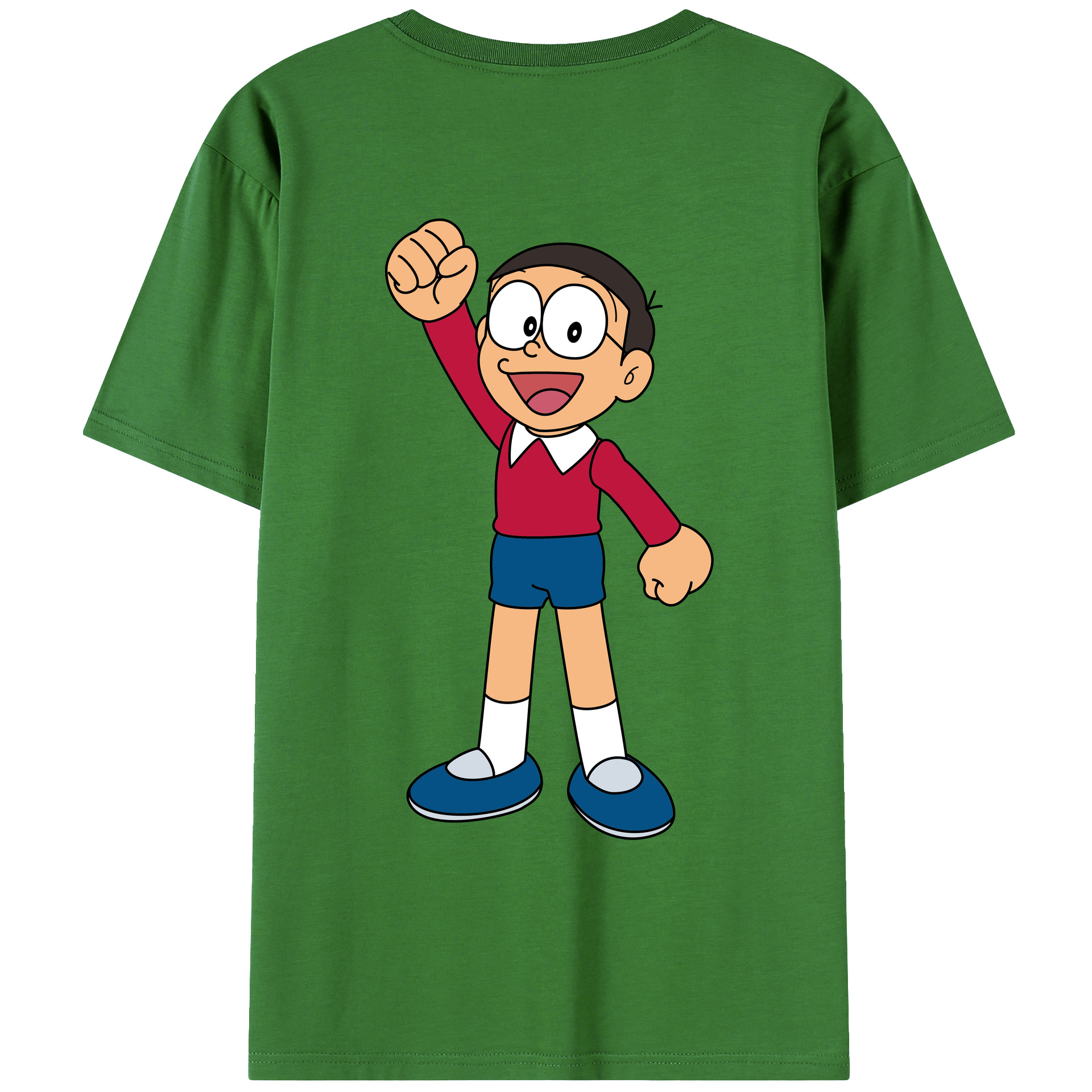 （画像用） ドラえもん 野比 のび太 Doraemon Nobita Nobi レディース半袖Tシャツ(バックプリント)